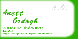 anett ordogh business card