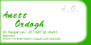 anett ordogh business card